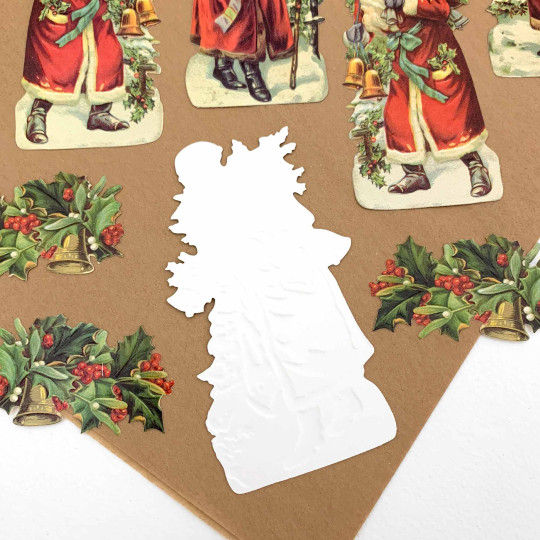 Santa and Holly Loose Christmas Paper Scrap Pack